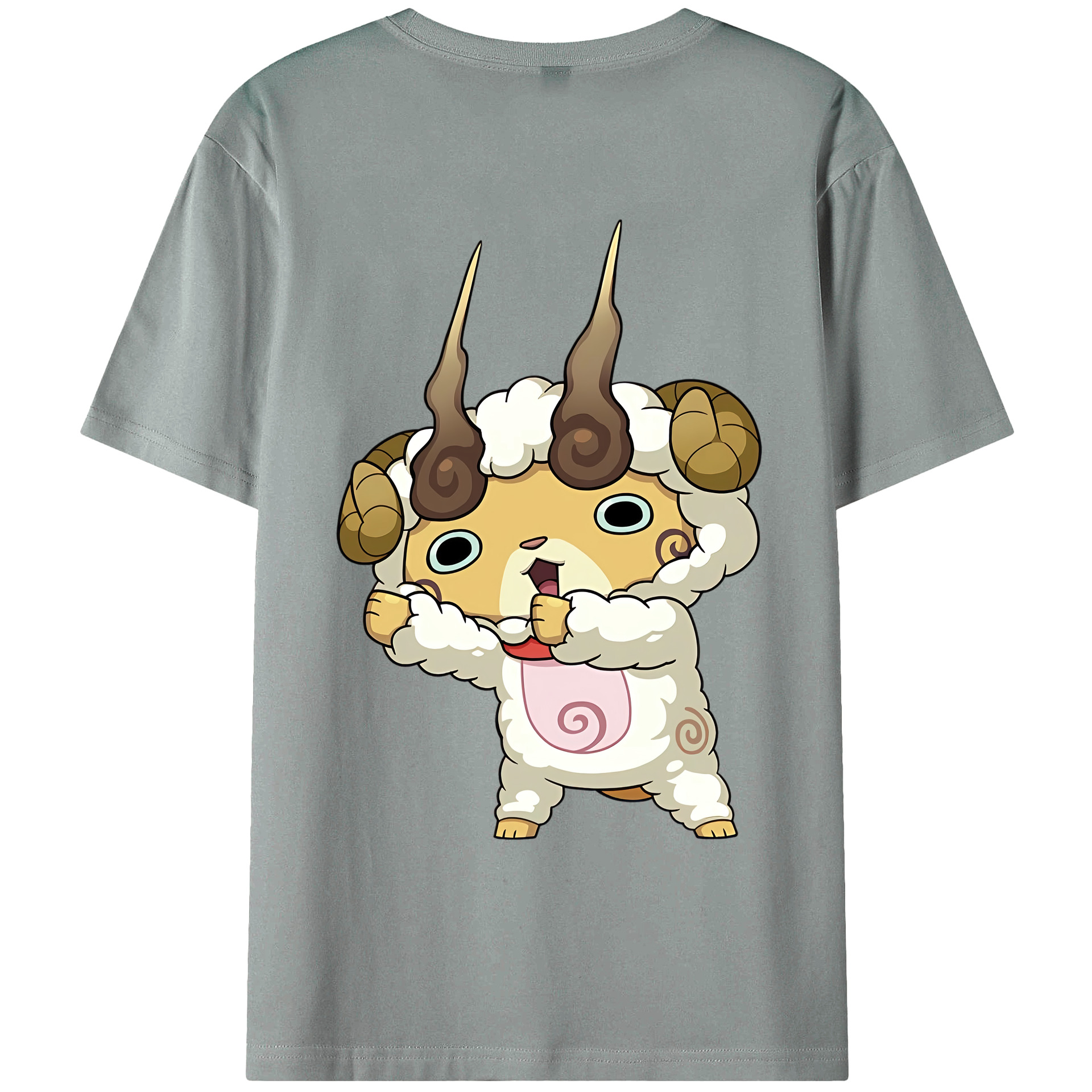 （画像用） 妖怪ウォッチ Yo-kai Watch 綿100％ メンズ半袖Tシャツ（バックプリント） 通気性